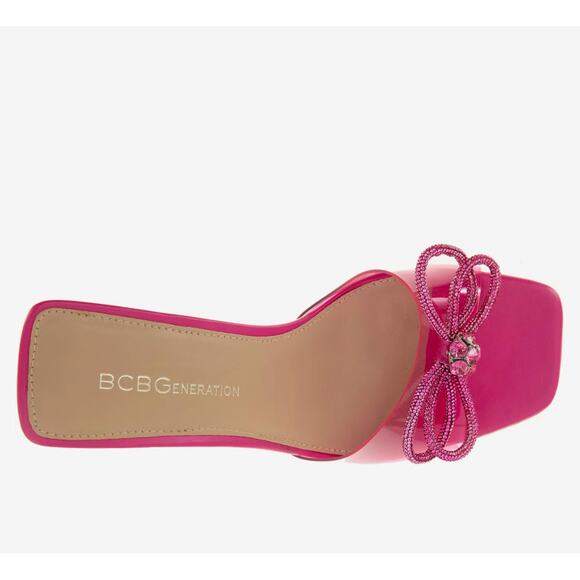 BCBGeneration Mistany Sandal Rhinestone Pink Heel Size 7.5 - Picture 4 of 7